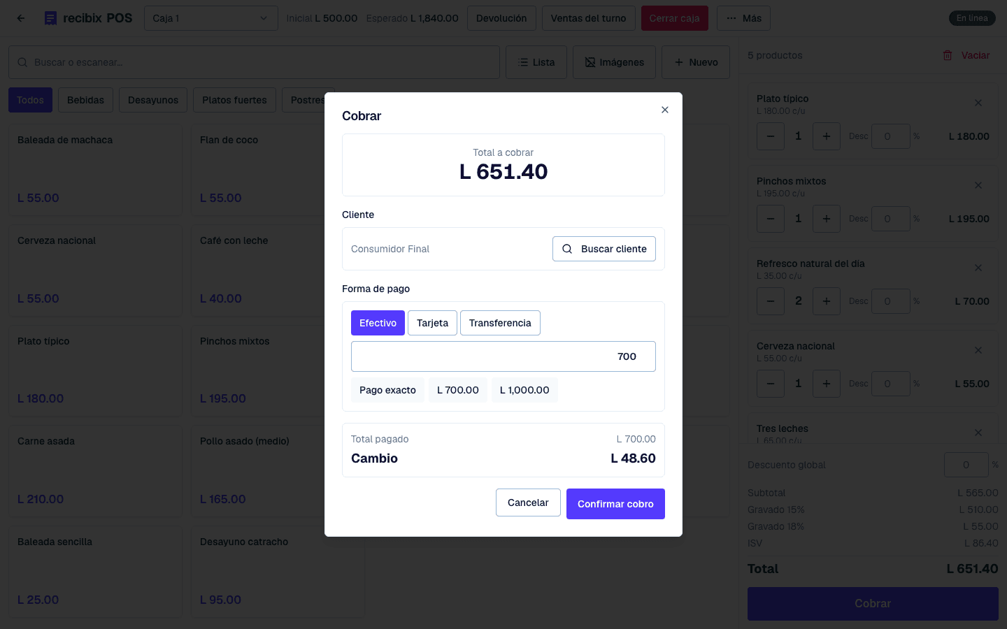 Cobra como el cliente quiera pagar